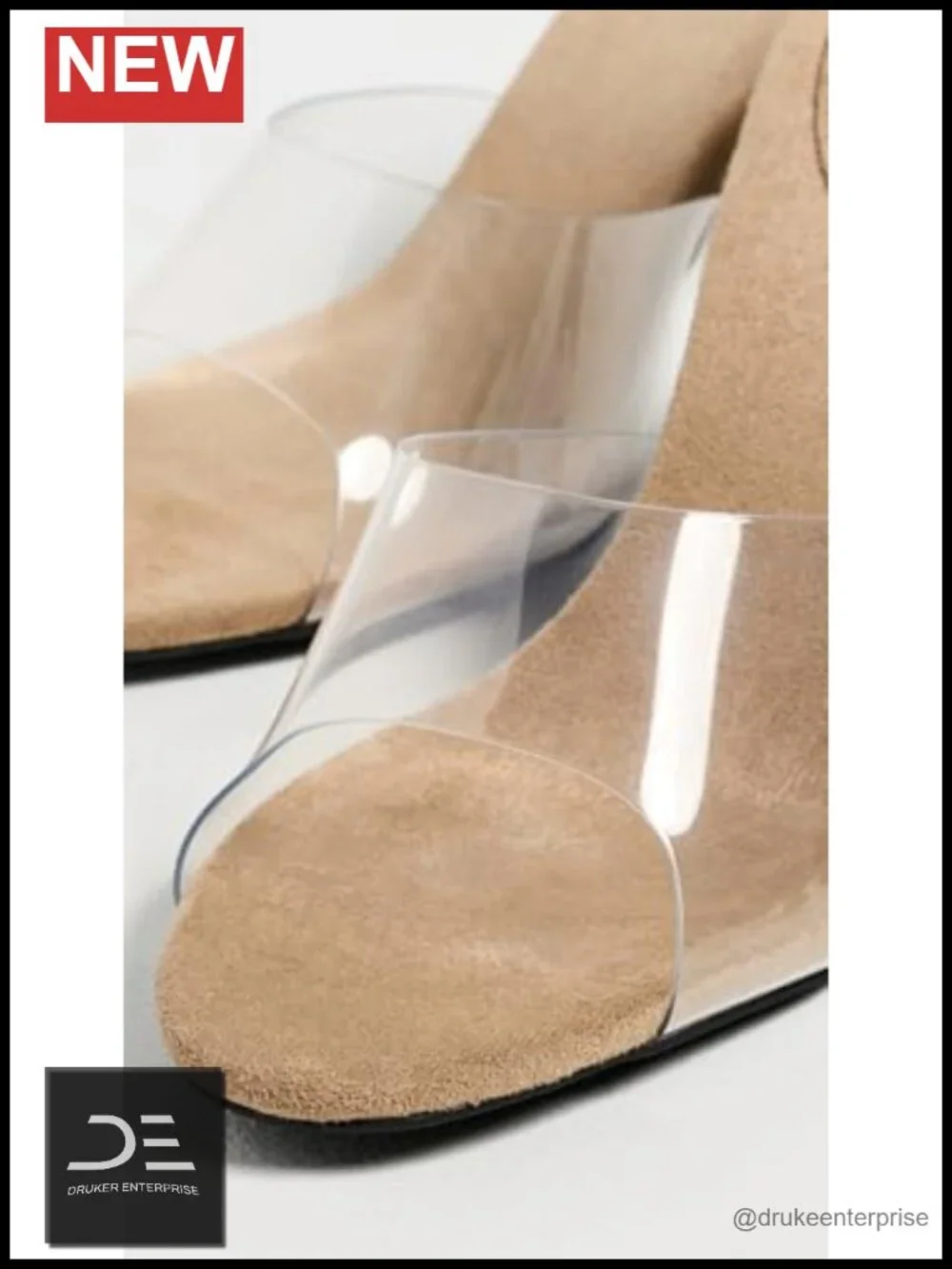 Cendrillon Vinyl Strappy Heeled Sandals Open Toe Slip On